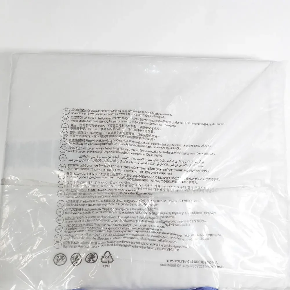 New Flawed Ralph Lauren Organic Cotton Percale Queen Flat Sheet White/Polo Navy